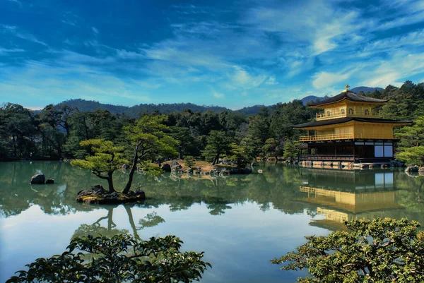 Arany Pavilon Kinkaku Kiotóban Japánban — Stock Fotó