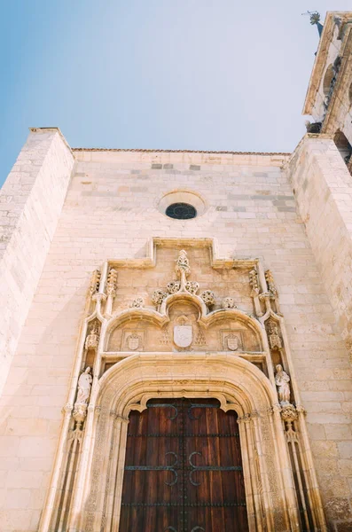 Deur Van Gevel Van Kathedraal Van Heiligen Justo Pastoor Alcala — Stockfoto