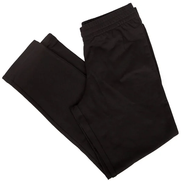 Sweatpants Preto Isolado Fundo Branco — Fotografia de Stock