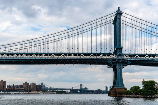 Une Verticale Pont Suspendu Historique Manhattan New York États Unis — Photo