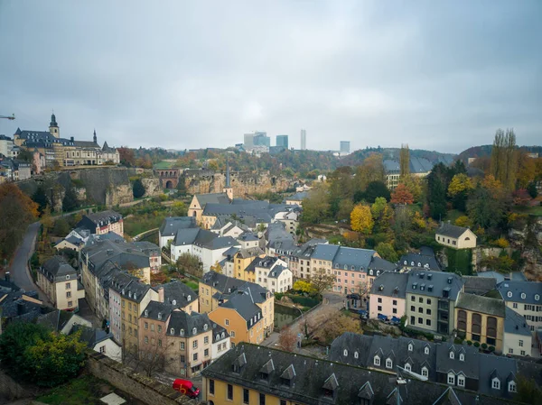 Una Vista Aérea Del Barrio Grund Luxemburgo — Foto de Stock