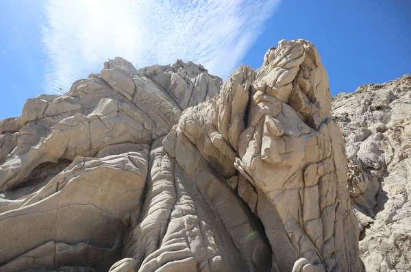 Angolo Basso Formazioni Rocciose Calcaree Drammatiche Los Cabos Cabo San — Foto Stock