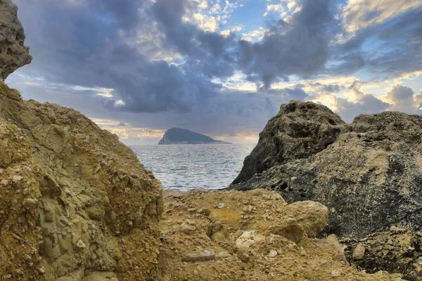 Una Splendida Vista All Orizzonte Dell Isola Benidorm Spagna — Foto Stock