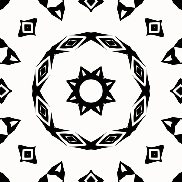 Diseño Patrón Simétrico Redondo Arte Vectorial Mandala Blanco Negro — Foto de Stock