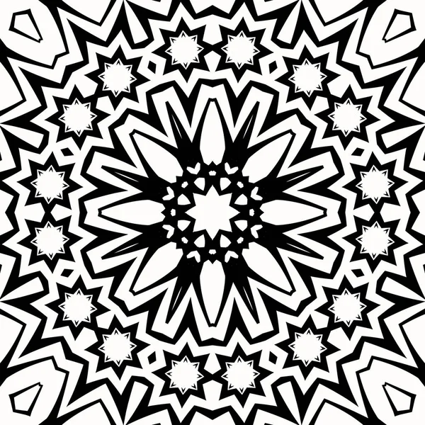 Ένα Μανδάλα Διάνυσμα Τέχνης Στρογγυλό Συμμετρικό Σχέδιο Μοτίβο Μαύρο Και — Φωτογραφία Αρχείου