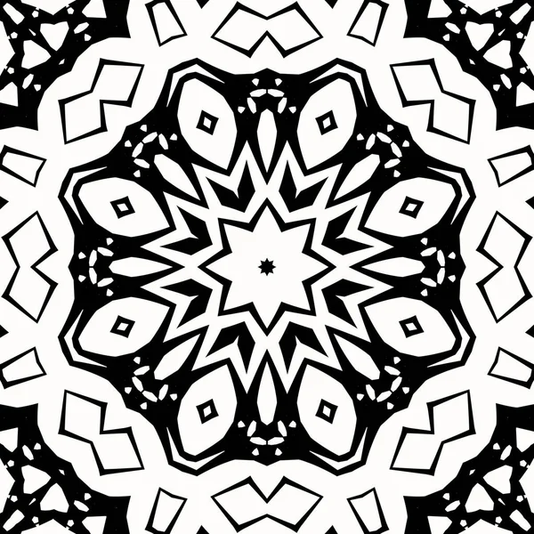 Een Mandala Vector Art Rond Symmetrisch Patroon Ontwerp Zwart Wit — Stockfoto