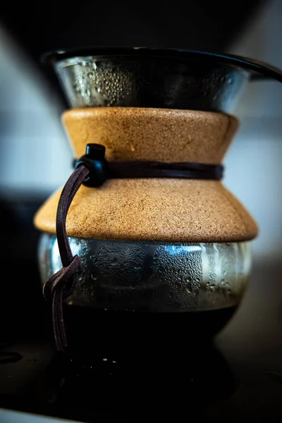 滴滴式咖啡壶式咖啡壶的特写 — 图库照片