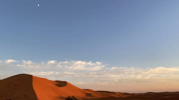 Eine Leere Wüste Unter Dem Bewölkten Himmel — Stockfoto