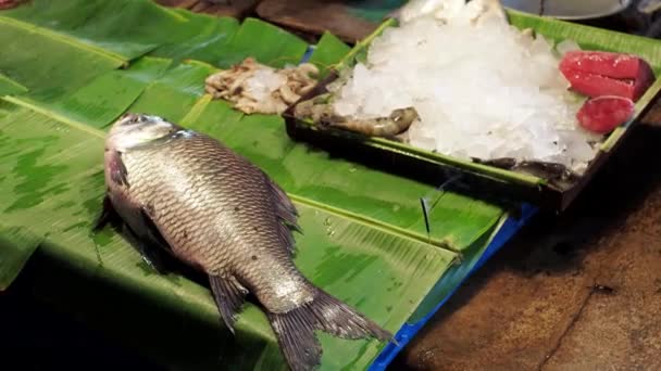 Fresh Rohu Fishes Fish Market Calcutta — Stock Video