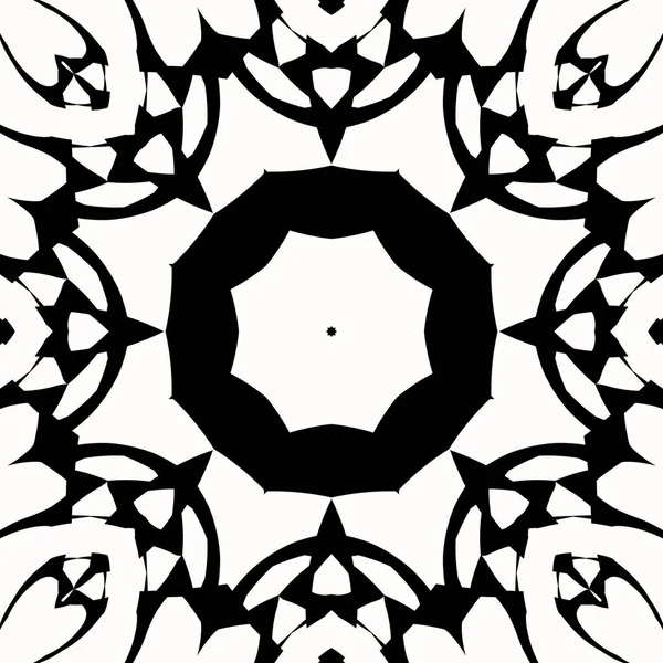 Мандала Векторное Искусство Круглый Симметричный Дизайн Шаблона Черно Белом — стоковое фото