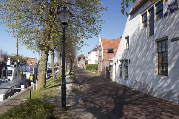 Hollanda Güneşli Bir Günde Kanal Kenarında Bir Yol — Stok fotoğraf