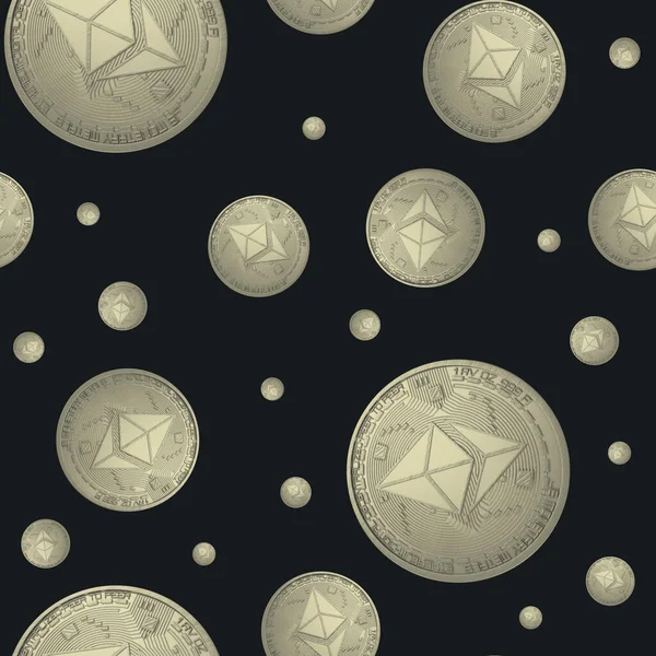 Иллюстрация Серебряных Монет Пирамидами Изогнутым Текстом Черном Фоне — стоковое фото
