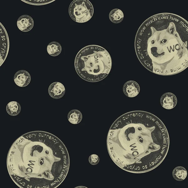 Μια Απεικόνιση Του Σκύλου Κέρματα Κείμενο Πλούσιο Πολύ Νόμισμα Wow — Φωτογραφία Αρχείου