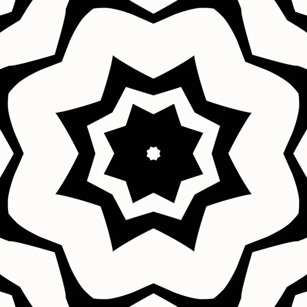 Diseño Patrón Simétrico Estrella Arte Vectorial Mandala Blanco Negro —  Fotos de Stock