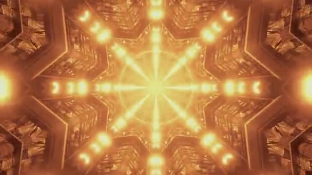 Darstellung Eines Runden Futuristischen Tunnels Mit Hellen Lichtern — Stockvideo