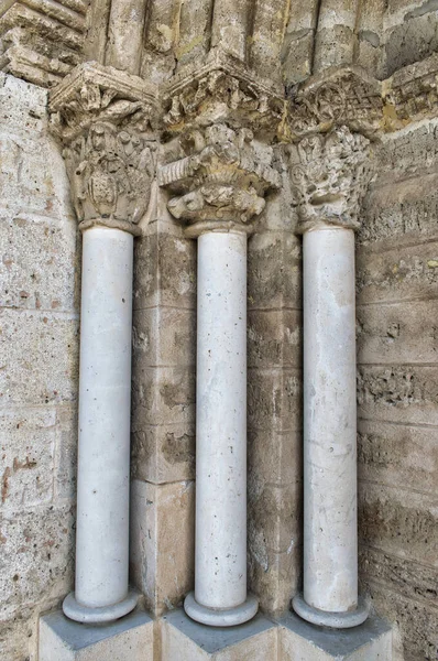 Vertical Shot Columns 12Th Century Church Arroyo Encomienda Valladolid — Stock Photo, Image