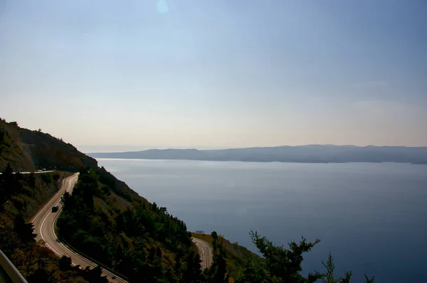 Strand Makarska Horvátország Közben Napfény — Stock Fotó