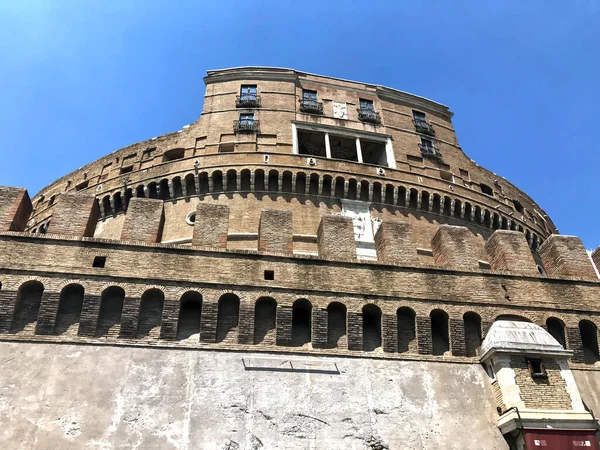 Pandangan Sudut Rendah Mausoleum Hadrian Biasanya Dikenal Sebagai Castel Sant — Stok Foto