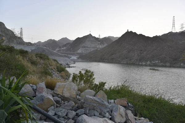 Een Betoverend Landschap Van Een Rivier Zandduinen Landschappen Rafisah Dam — Stockfoto