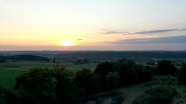 Tramonto Campo Natura Vista Panoramica — Video Stock