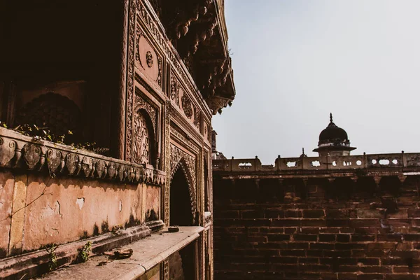 Чудовий Вигляд Старовинного Індійського Будинку Різьбленими Деталями — стокове фото