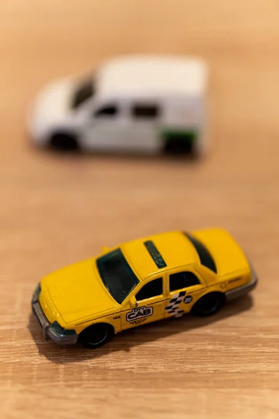 Poznan Polska Maja 2021 Mattel Matchbox Żółty Model Zabawki Taxi — Zdjęcie stockowe