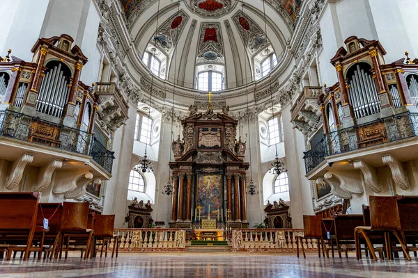 Μια Μαγευτική Θέα Του Καθεδρικού Ναού Του Σάλτσμπουργκ Salzburger Dom — Φωτογραφία Αρχείου