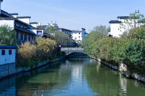 Een Prachtig Shot Van Suzhou Creek Stroomt Door Nanjing Jiangsu — Stockfoto