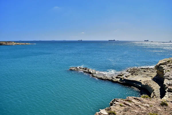 Delimara Marsaxlokk Malte Sept 2015 Côte Rivage Une Petite Baie — Photo