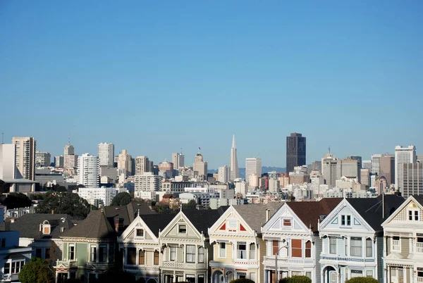 San Francisco Stany Zjednoczone Marca 2009 Widok Słynne Domy Malowane — Zdjęcie stockowe