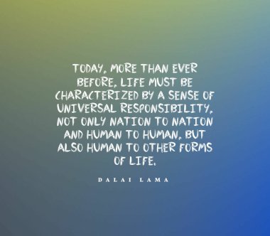 A wise quote stating that life must be characterized by a sense of responsibility clipart