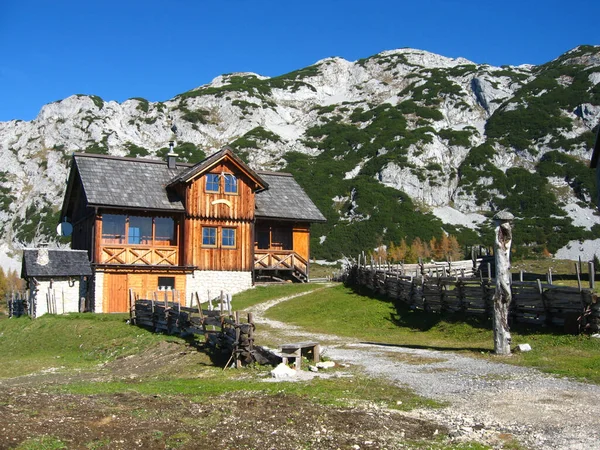 Almhütten Und Häuser Auf Tauplitz Steiermark — Stockfoto