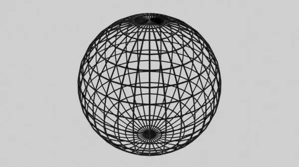 Illustration Lignes Sombres Forme Globe Isolées Sur Fond Gris — Photo