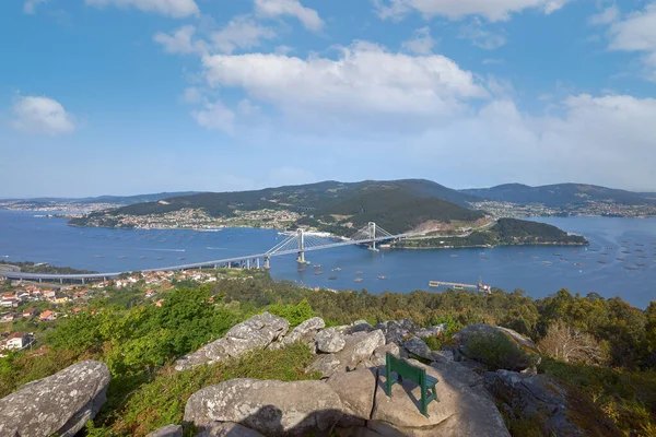 Vista Aérea Banco Situado Mirador Más Alto Del Río Vigo —  Fotos de Stock