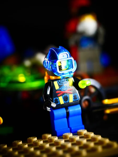 Tiro Foco Seletivo Brinquedo Blu Robô Loja Jogos — Fotografia de Stock