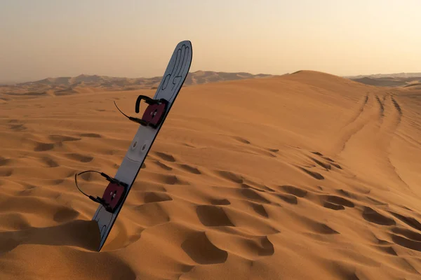砂丘に挿入されたスノーボード用のスノーボード — ストック写真