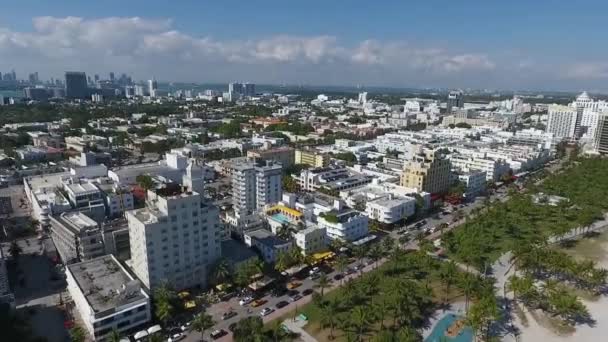 Panoramisch Uitzicht Grote Stad Zand Kosten Zonnige Dag — Stockvideo