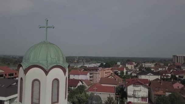 Uitzicht Oude Kerk Stad Zonnige Dag — Stockvideo