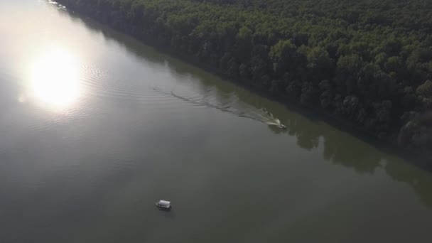 Flygfoto Över Flod Natur Vacker Utsikt — Stockvideo