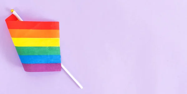 ゲイの虹の旗のオーバーヘッドショット Lgbtコミュニティの概念 — ストック写真