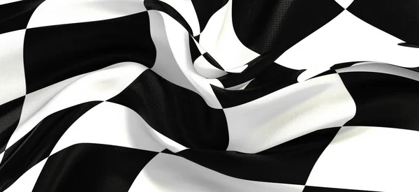 Waving White Black Flag Checkered Race — Stock Photo, Image