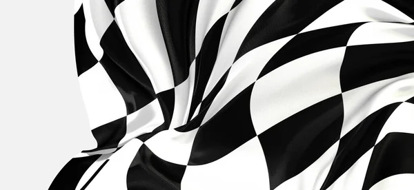 Μια Κυματιστή Λευκή Και Μαύρη Σημαία Καρό Για Έναν Αγώνα — Φωτογραφία Αρχείου