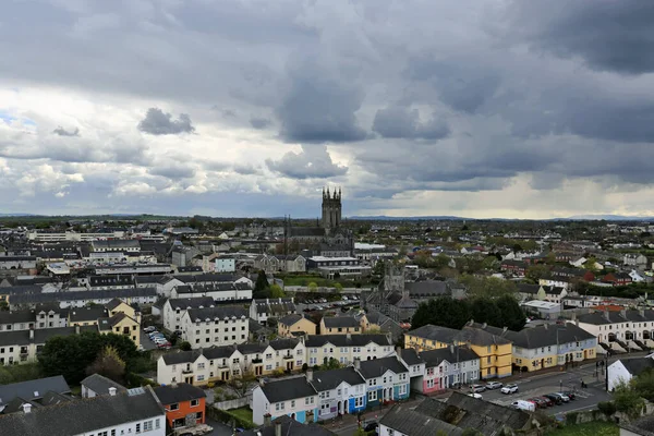 Paisaje Espeluznante Ciudad Kilkenny Con Torre Redonda Catedral Canice Las —  Fotos de Stock