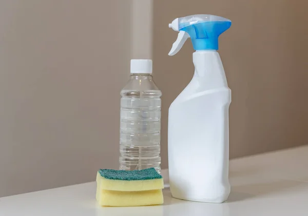 Closeup Shot Cleaning Products Table — Stock Photo, Image