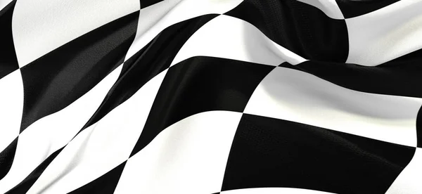 レースのためにチェックされた手を振る白と黒の旗 — ストック写真