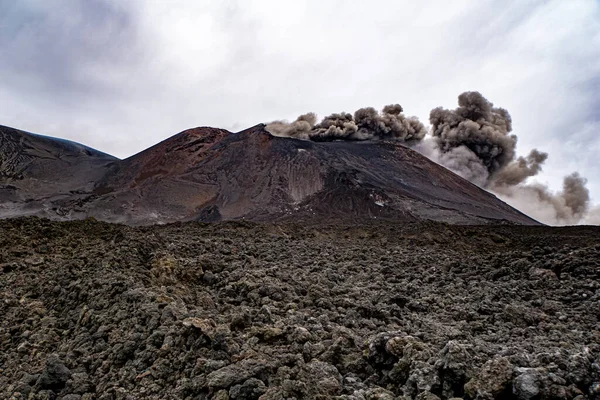 Erupcja Wulkanu Etna Sycylii — Zdjęcie stockowe