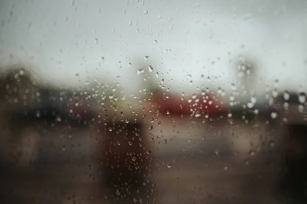 Een Close Shot Van Waterdruppels Een Glas — Stockfoto