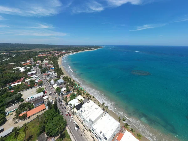 Vue Aérienne Plage Turquoise Avec Des Bâtiments Bukit Merese Kuta — Photo