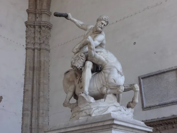 Зйомки Мармурової Статуї Європейському Місті Флоренція Італія — стокове фото