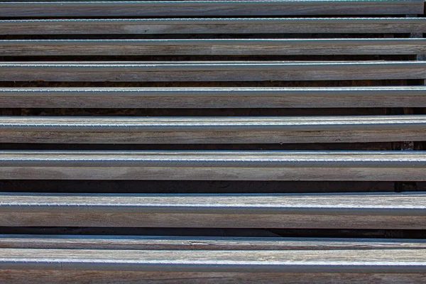 Líneas Horizontales Una Escalera Madera Sol — Foto de Stock